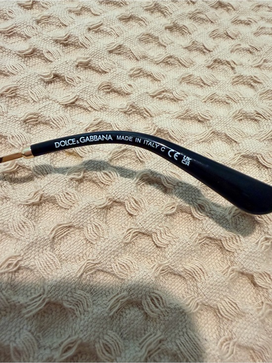 Dolce & Gabbana Black Sunglasses with Gold Temples and Brown Lenses main image 6